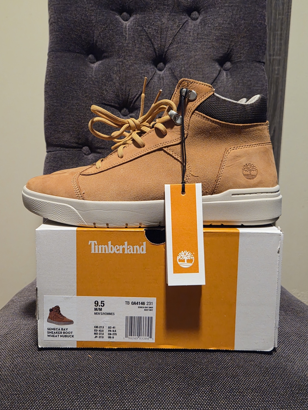 Timberland Men’s Wheat Nubuck Seneca Bay Casual Boot